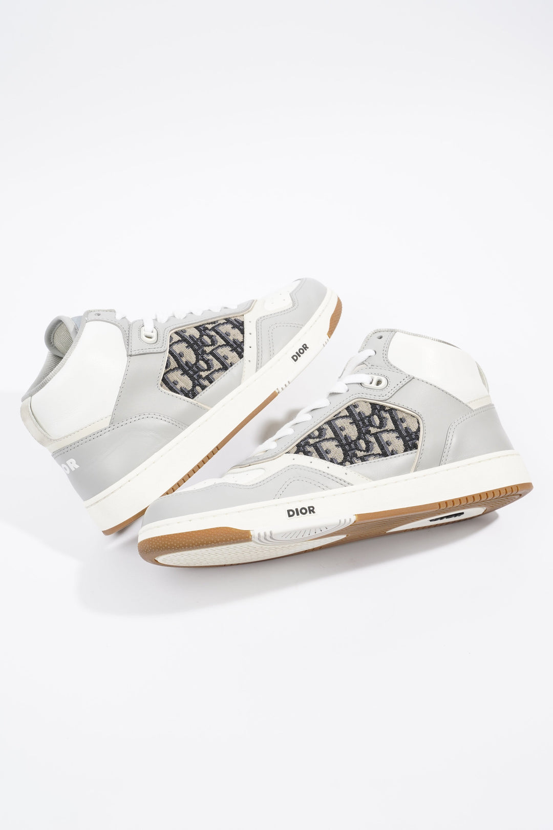 Christian Dior B27 White / Grey / Navy Oblique Leather EU 41 UK 7
