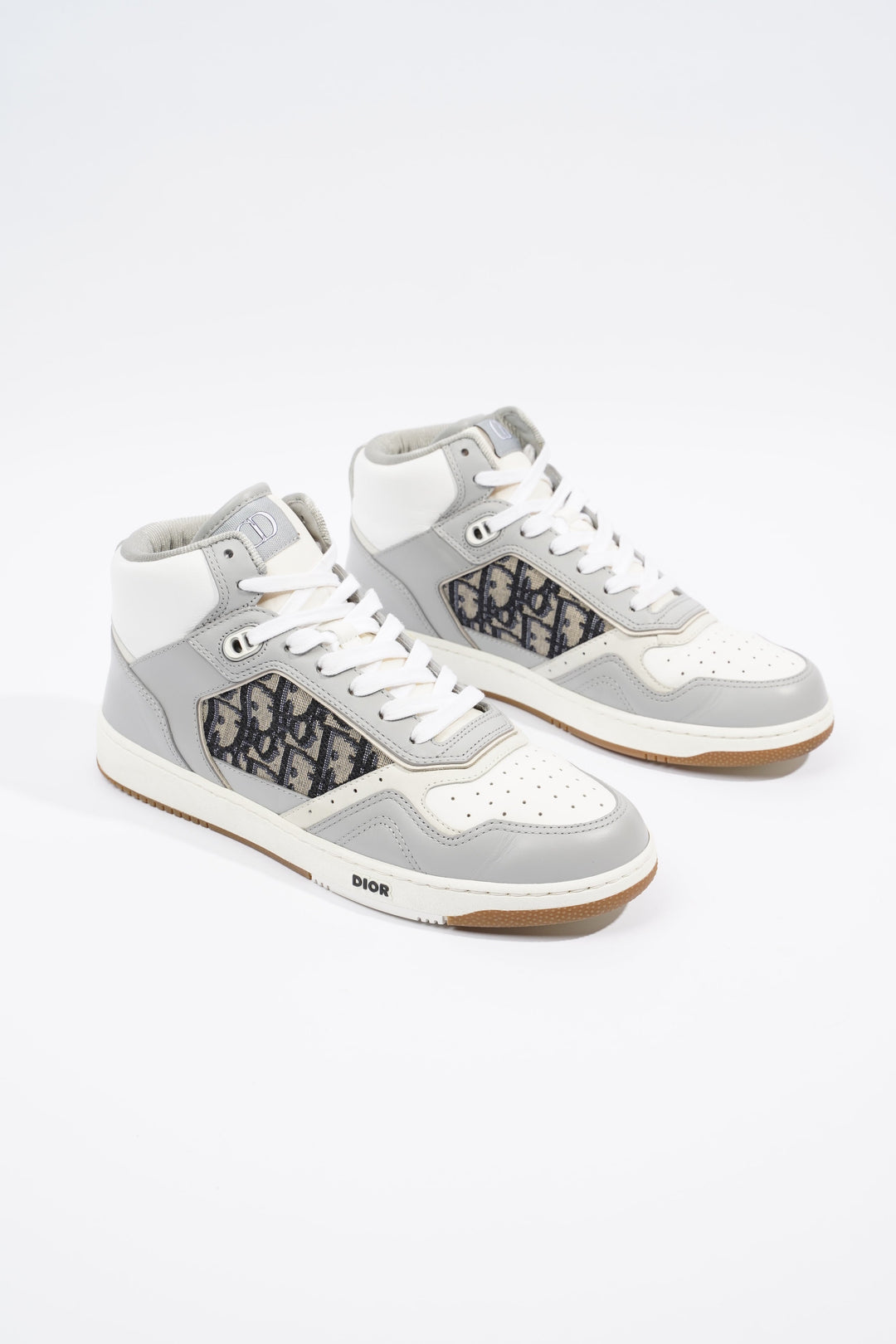 Christian Dior B27 White / Grey / Navy Oblique Leather EU 41 UK 7