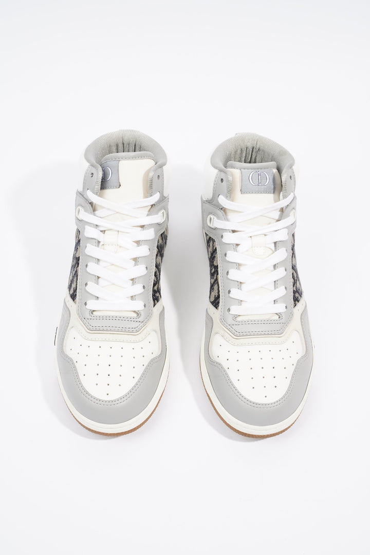 Christian Dior B27 White / Grey / Navy Oblique Leather EU 41 UK 7