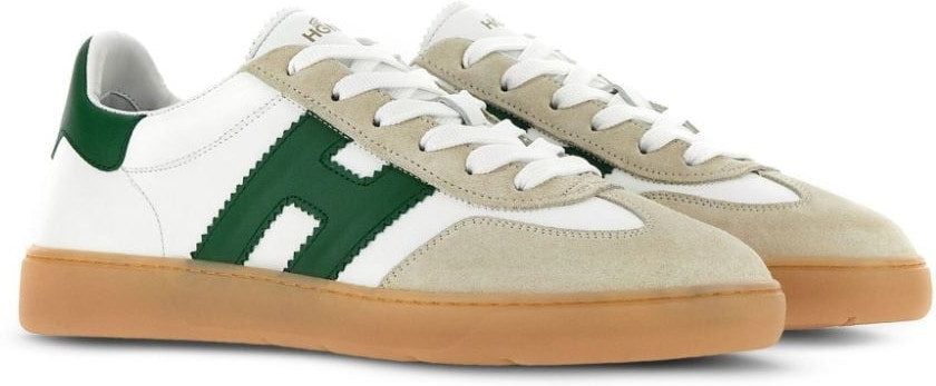 LEATHER PANELLED SNEAKERS
