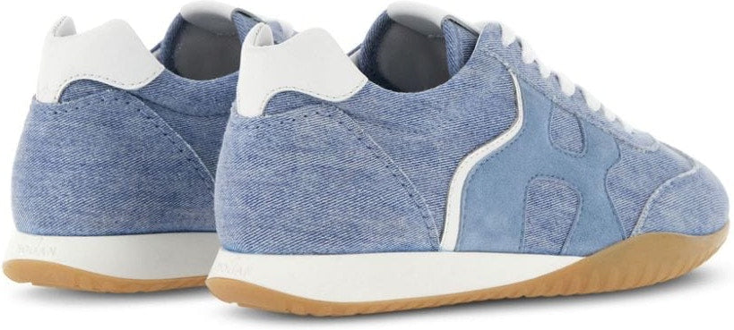 BLUE & WHITE LEATHER OLYMPIA Z LOW TOP SNEAKERS