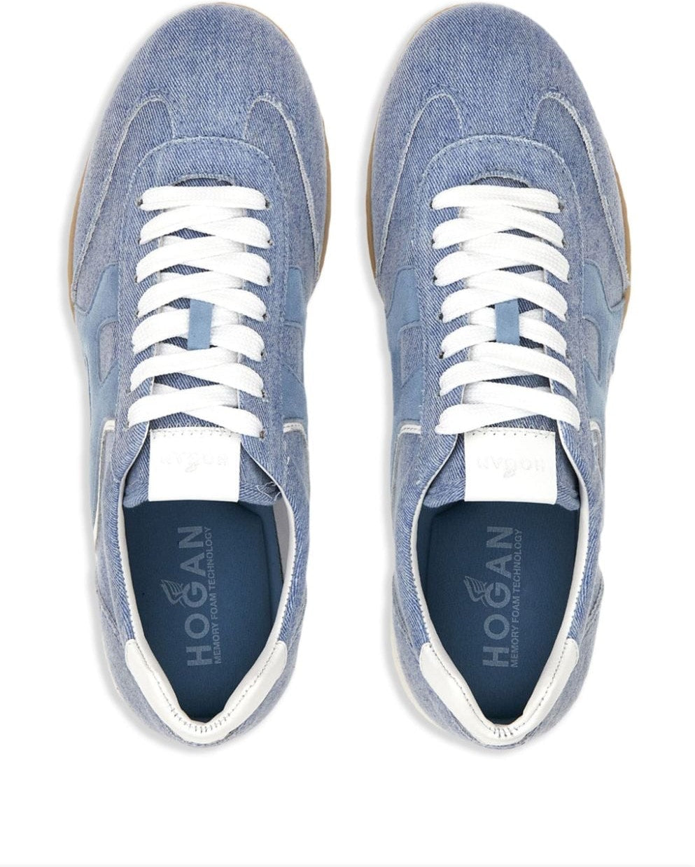 BLUE & WHITE LEATHER OLYMPIA Z LOW TOP SNEAKERS