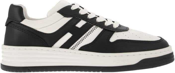 PANELLED DESIGN LEATHER SNEAKERS