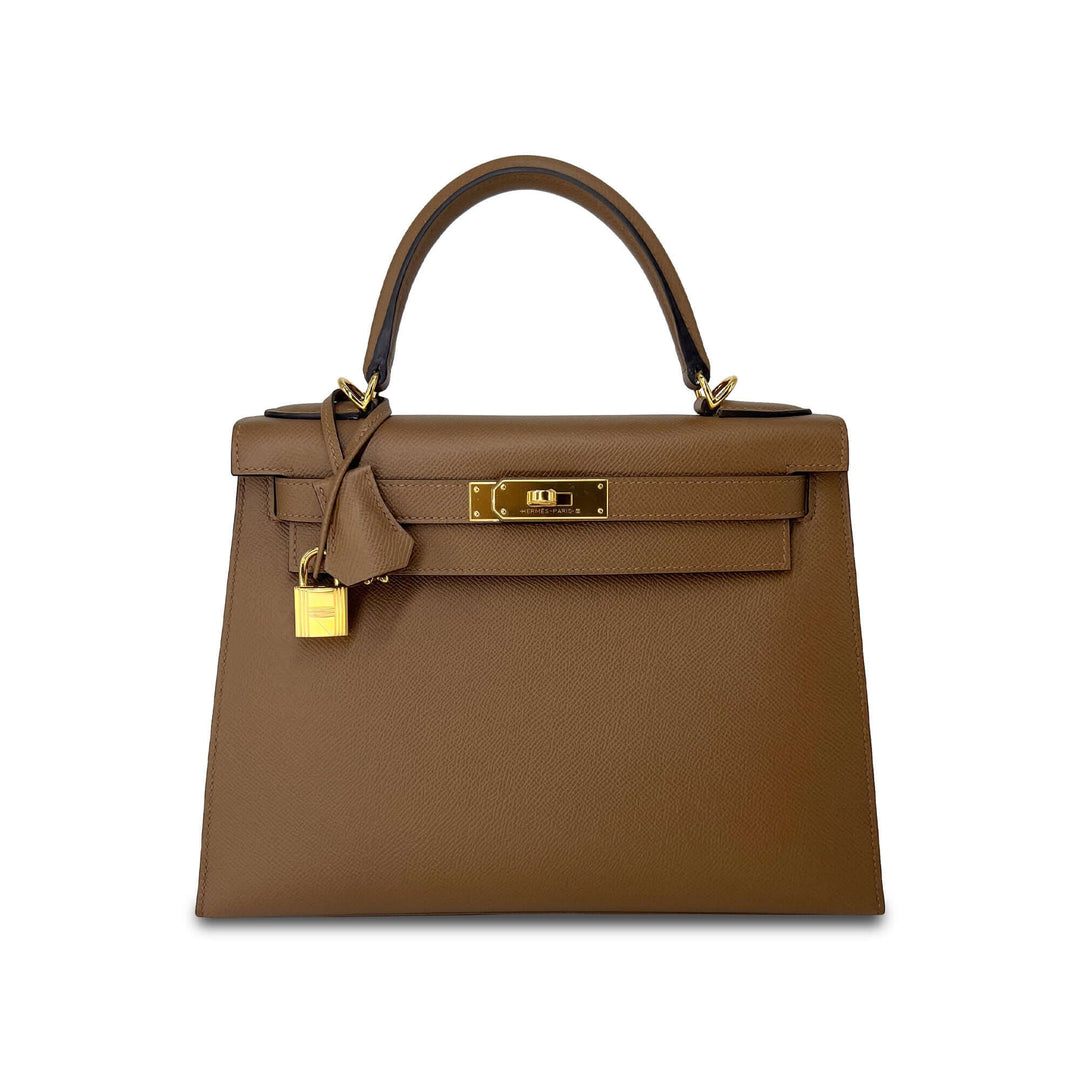 Hermes Kelly Alezan Epsom leather designer bag K28 GHW