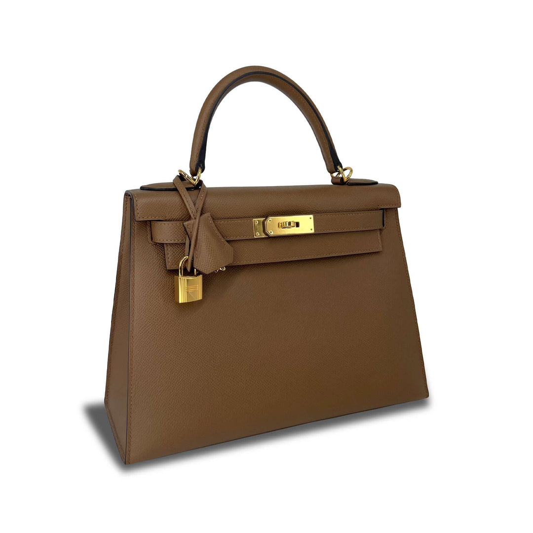 Hermes Kelly Alezan Epsom leather designer bag K28 GHW