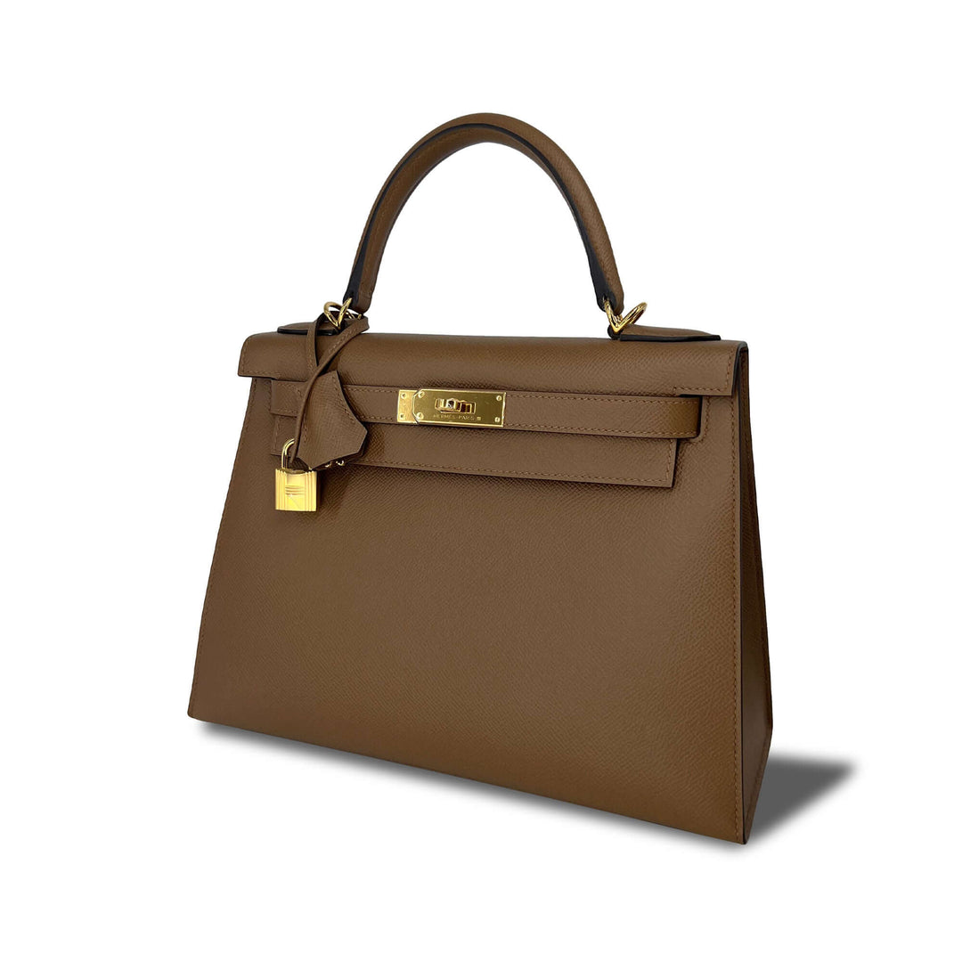 Hermes Kelly Alezan Epsom leather designer bag K28 GHW