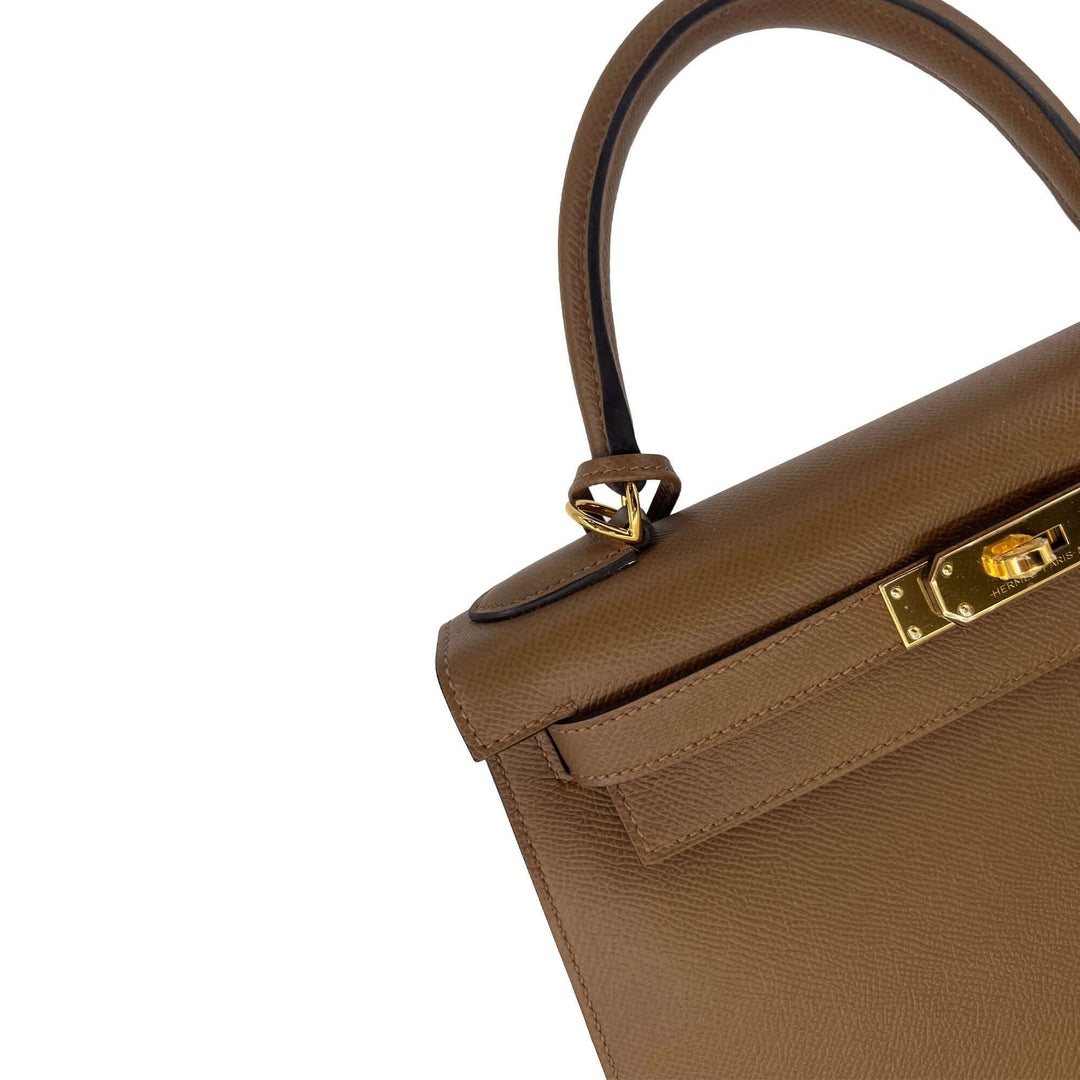Hermes Kelly Alezan Epsom leather designer bag K28 GHW