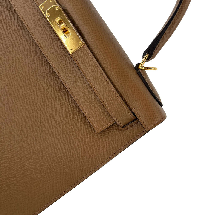 Hermes Kelly Alezan Epsom leather designer bag K28 GHW