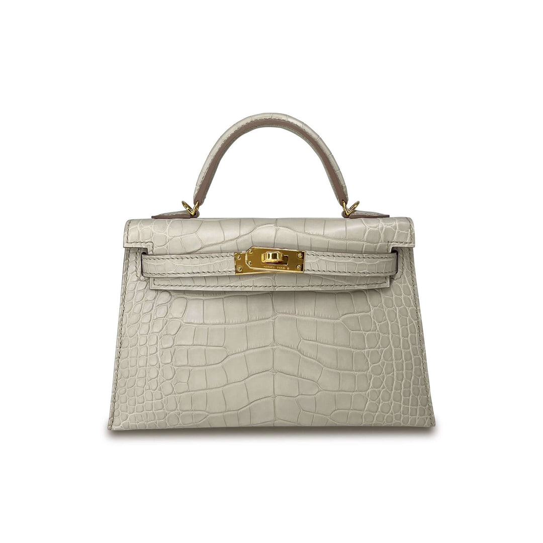 Hermes Kelly Beton Matte Designer Bag K20 GHW