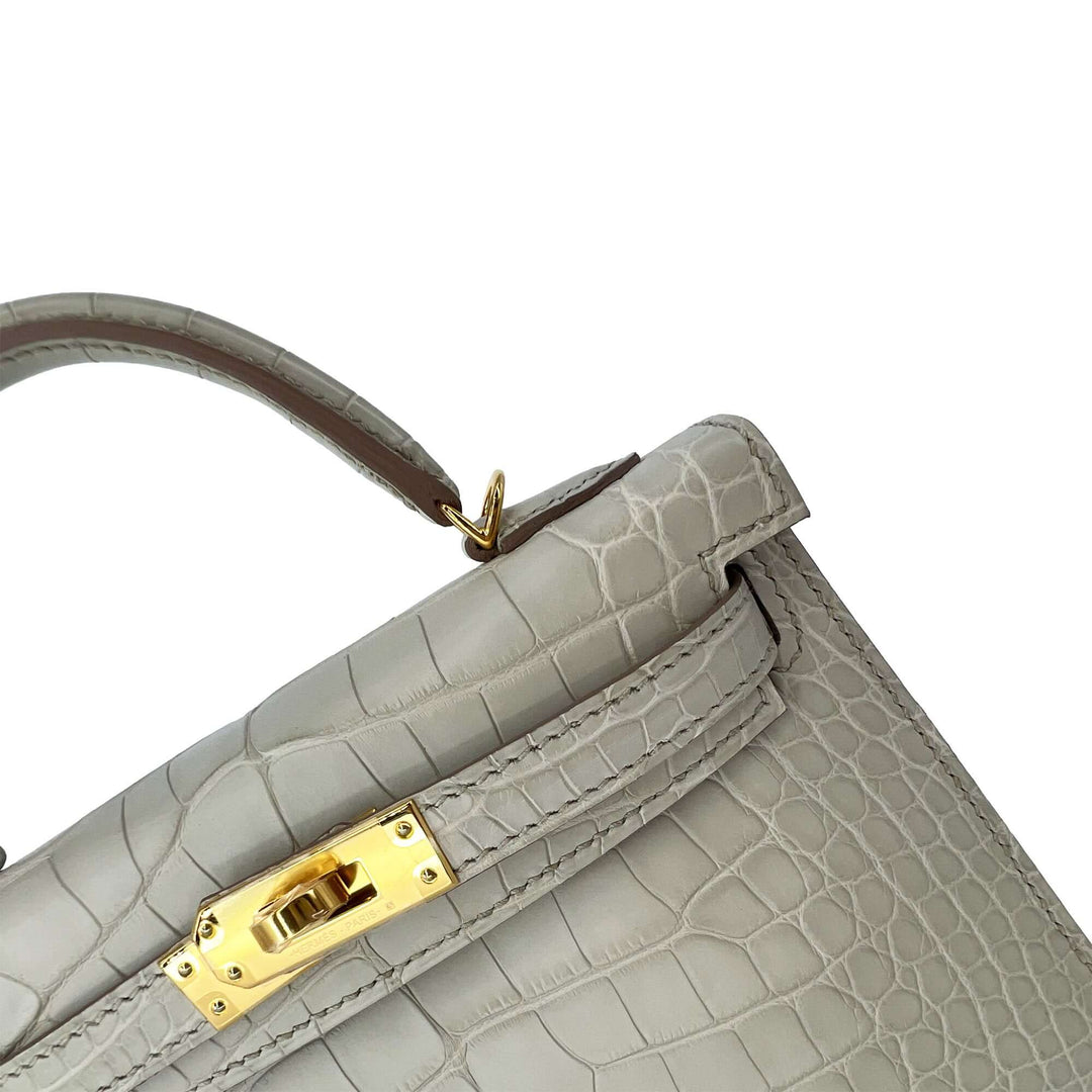 Hermes Kelly Beton Matte Designer Bag K20 GHW