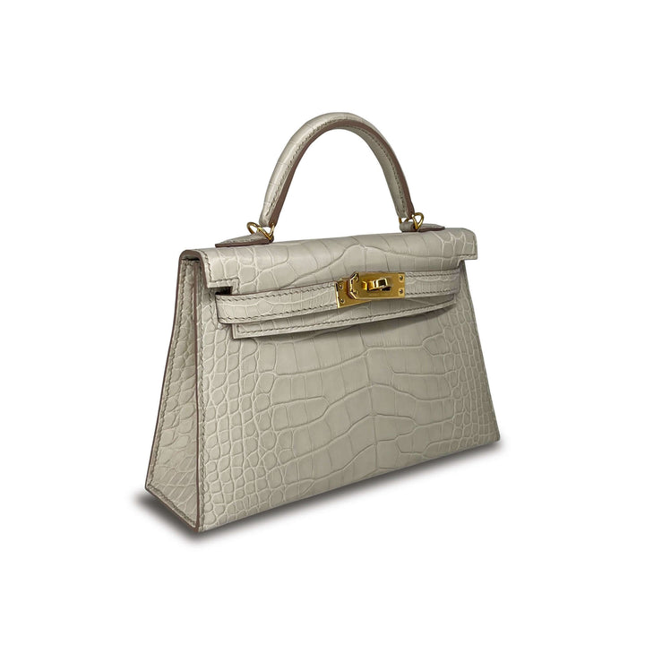 Hermes Kelly Beton Matte Designer Bag K20 GHW