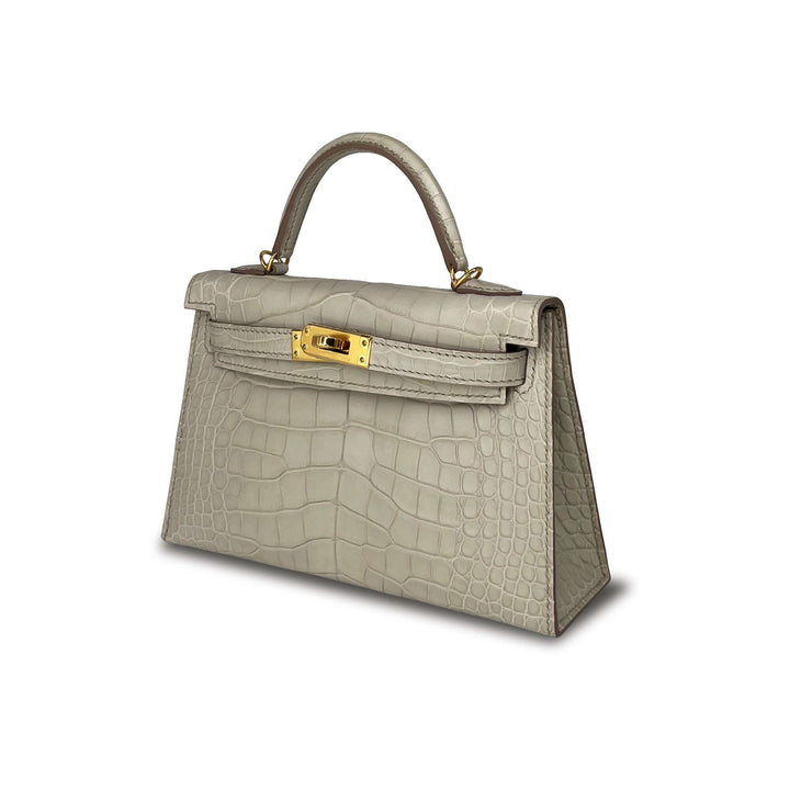 Hermes Kelly Beton Matte Designer Bag K20 GHW