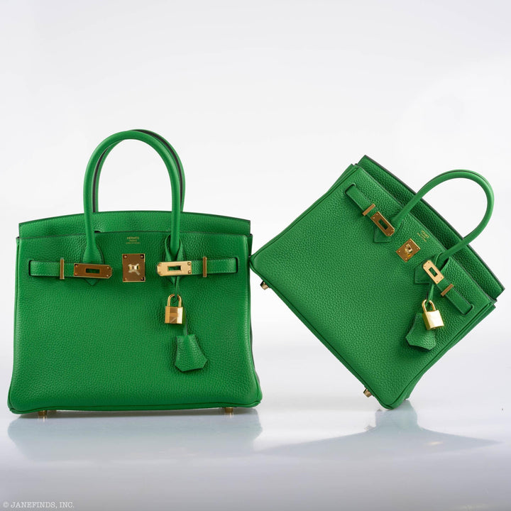 Hermès Birkin 25 Bambou (Bamboo) Green Togo with Gold Hardware - 2020, Y