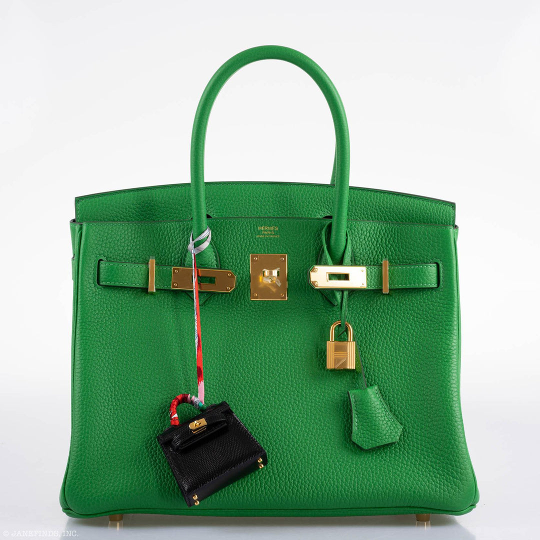 Hermès Birkin 25 Bambou (Bamboo) Green Togo with Gold Hardware - 2020, Y