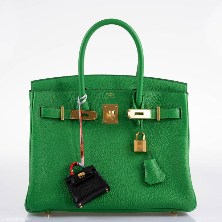 Hermès Birkin 25 Bambou (Bamboo) Green Togo with Gold Hardware - 2020, Y