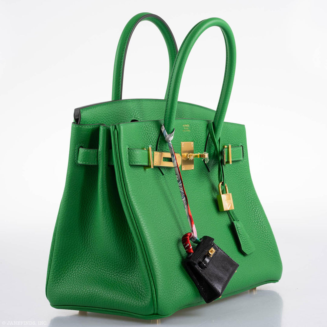 Hermès Birkin 25 Bambou (Bamboo) Green Togo with Gold Hardware - 2020, Y