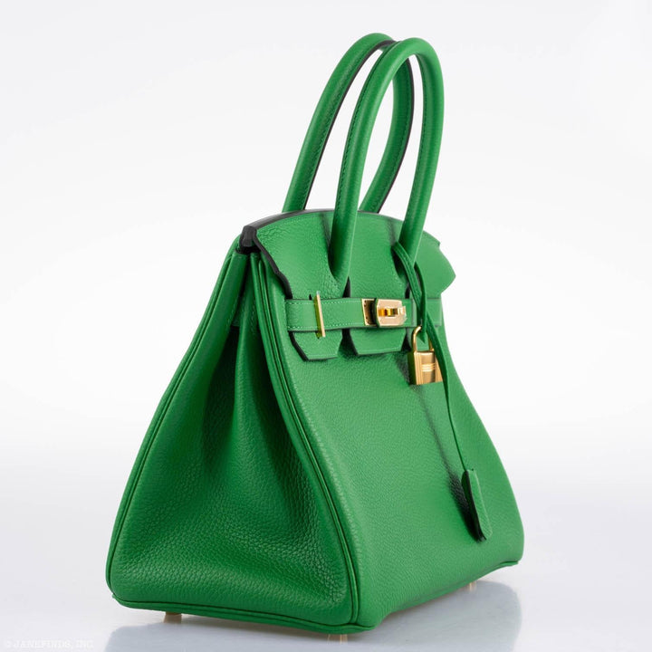Hermès Birkin 25 Bambou (Bamboo) Green Togo with Gold Hardware - 2020, Y