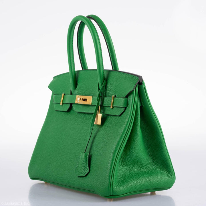 Hermès Birkin 25 Bambou (Bamboo) Green Togo with Gold Hardware - 2020, Y