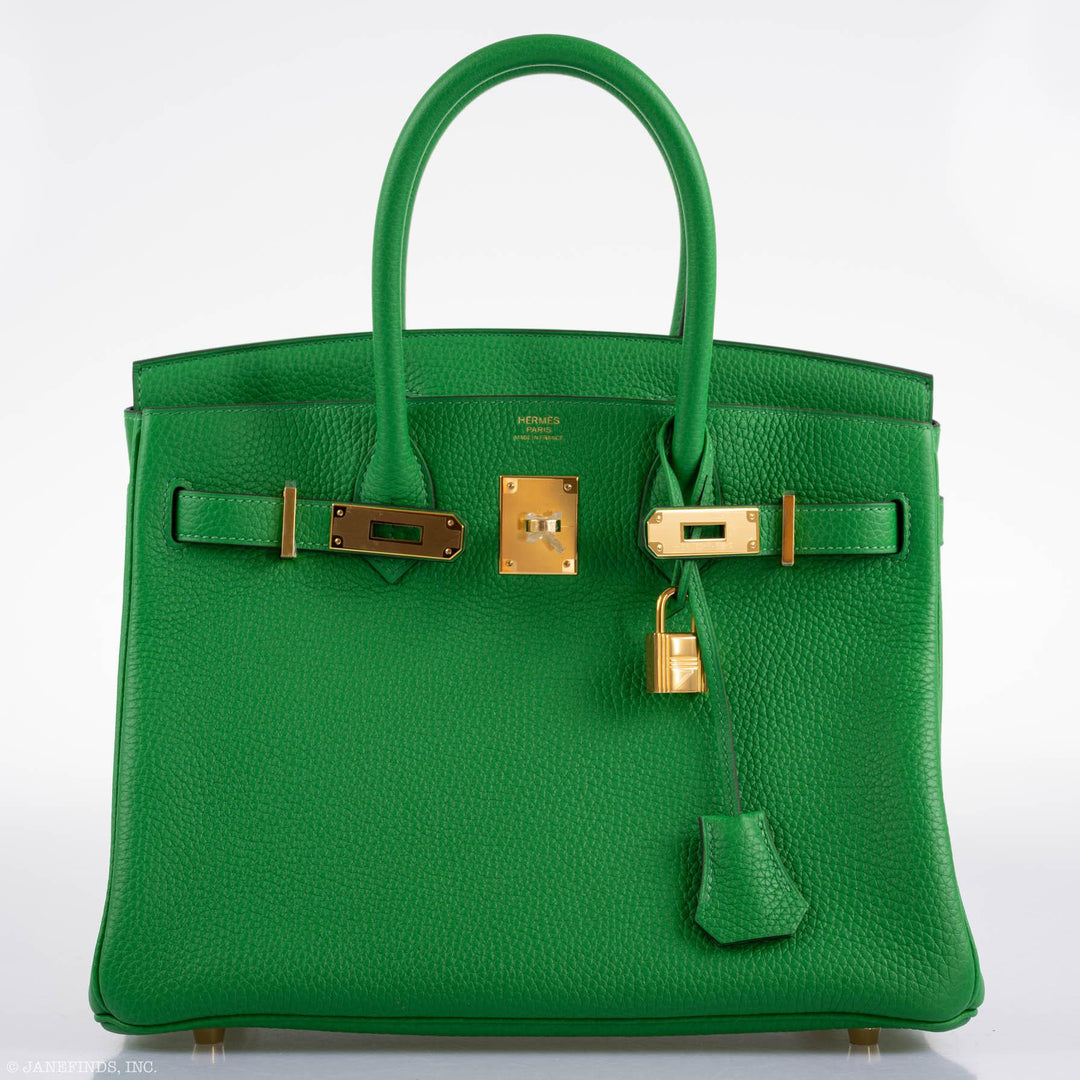 Hermès Birkin 25 Bambou (Bamboo) Green Togo with Gold Hardware - 2020, Y