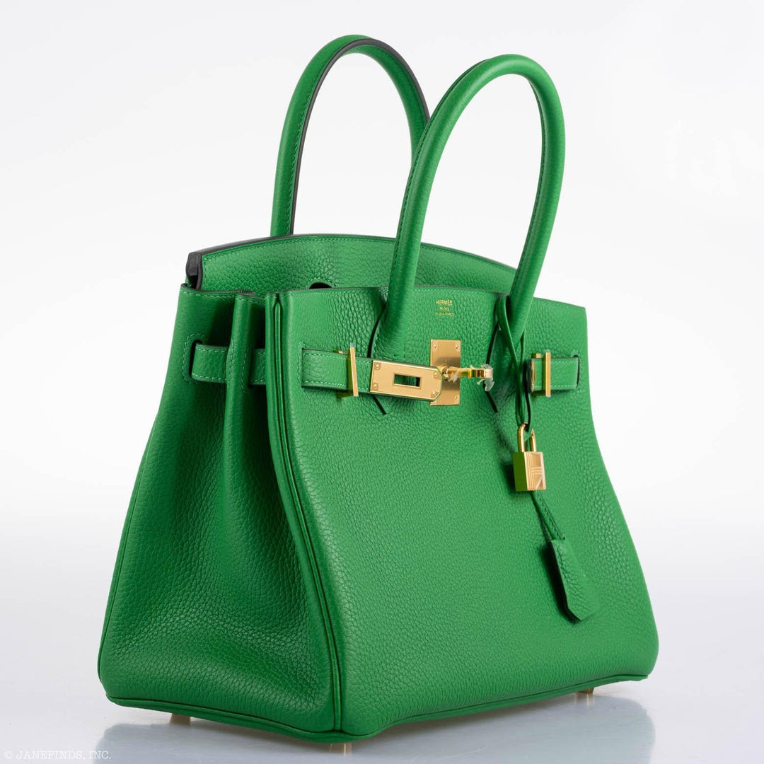 Hermès Birkin 25 Bambou (Bamboo) Green Togo with Gold Hardware - 2020, Y