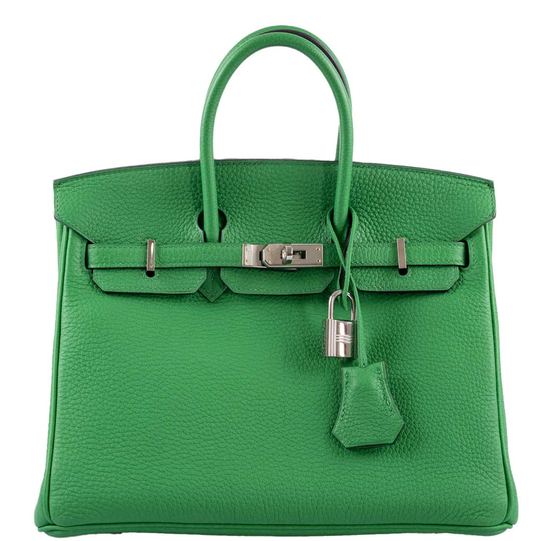 Hermès Birkin 25 Bambou (Bamboo) Green Togo with Palladium Hardware - 2014, R Square