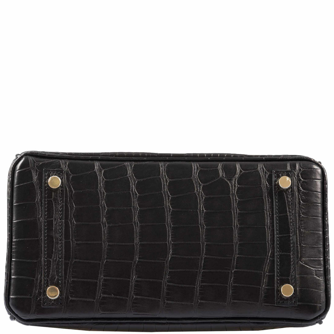 Hermès Birkin 25 Black Matte Alligator Gold Hardware