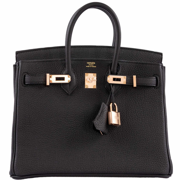 Hermès Birkin 25 Black Togo leather Rose Gold Hardware - 2021, Z