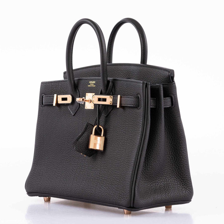 Hermès Birkin 25 Black Togo leather Rose Gold Hardware - 2021, Z