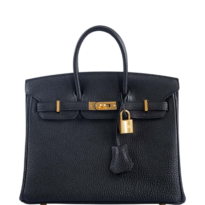 Premium Handmade Hermes Birkin 25 Black Togo with Gold Hardware