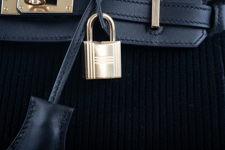 Top quality Hermes Birkin 25 Black côte à côte tuffetage and Swift Permabrass Hardware