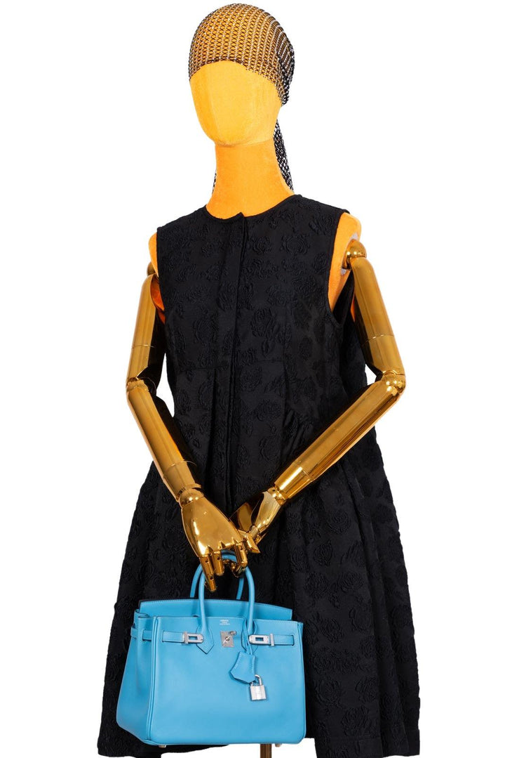 Top quality Hermes Birkin 25 Bleu Bleu du Nord Swift Palladium Hardware