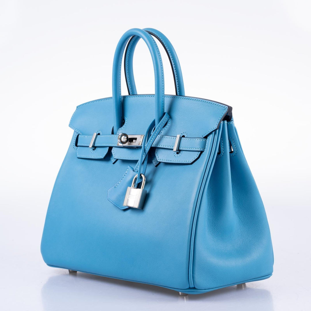 Top quality Hermes Birkin 25 Bleu Bleu du Nord Swift Palladium Hardware