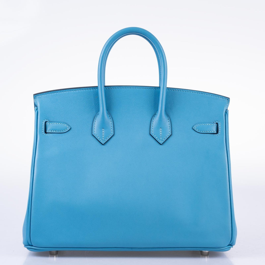 Top quality Hermes Birkin 25 Bleu Bleu du Nord Swift Palladium Hardware