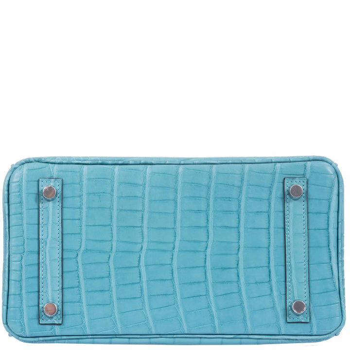 Hermès Birkin 25 Blue Saint Cyr Matte Alligator Palladium Hardware