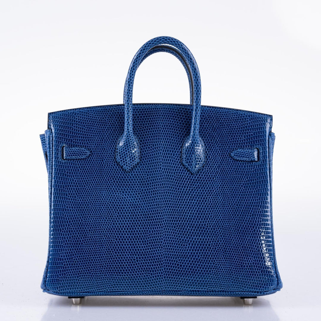 Hermes Birkin 25 Blue Sapphire Niloticus Lizard Palladium Hardware