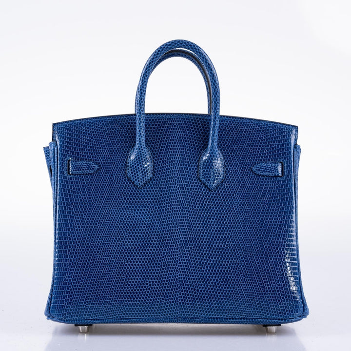 Hermes Birkin 25 Blue Sapphire Niloticus Lizard Palladium Hardware