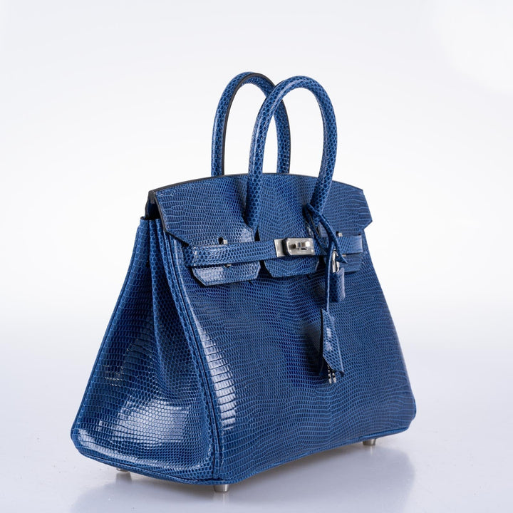Hermes Birkin 25 Blue Sapphire Niloticus Lizard Palladium Hardware