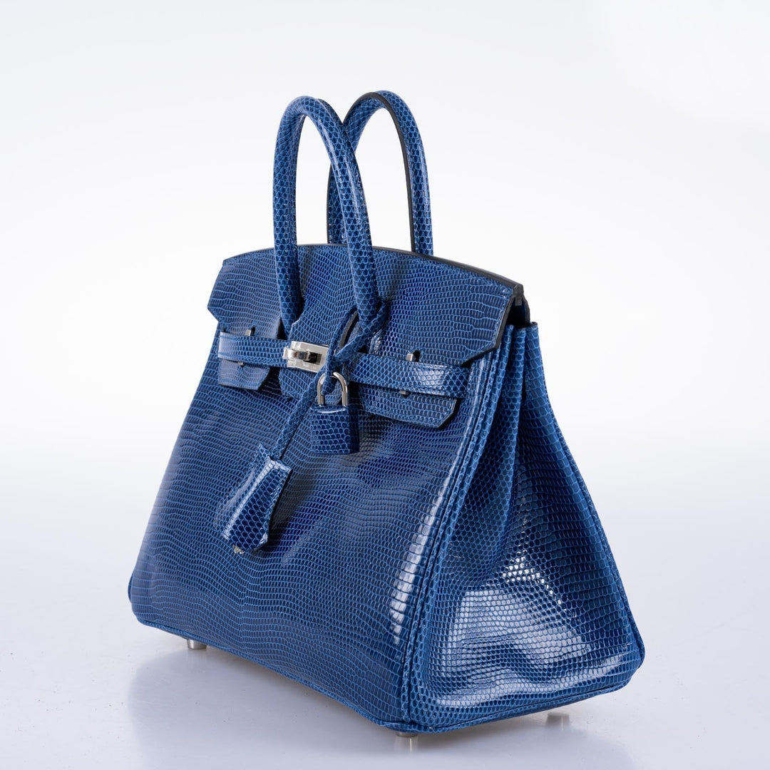 Hermes Birkin 25 Blue Sapphire Niloticus Lizard Palladium Hardware