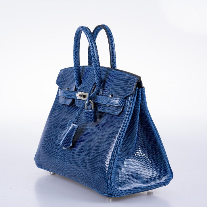 Hermes Birkin 25 Blue Sapphire Niloticus Lizard Palladium Hardware