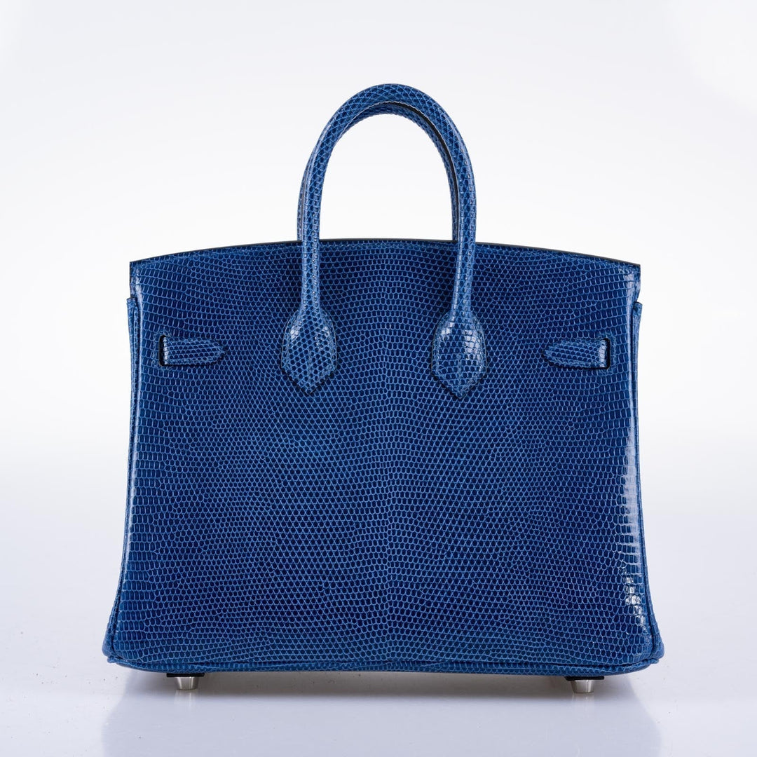 Hermes Birkin 25 Blue Sapphire Niloticus Lizard Palladium Hardware