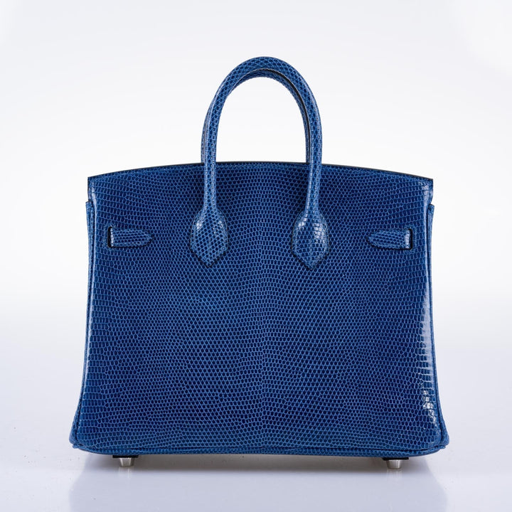 Hermes Birkin 25 Blue Sapphire Niloticus Lizard Palladium Hardware