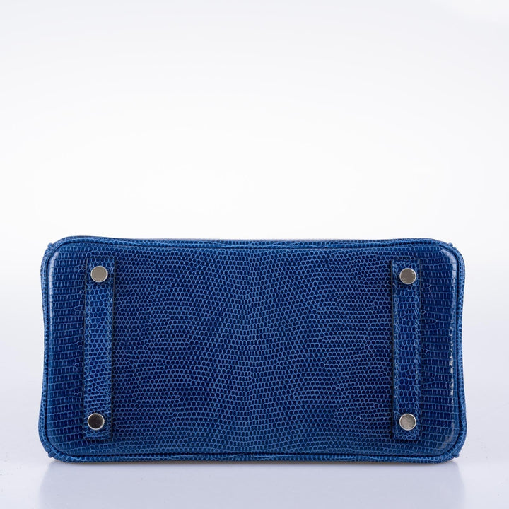 Hermes Birkin 25 Blue Sapphire Niloticus Lizard Palladium Hardware