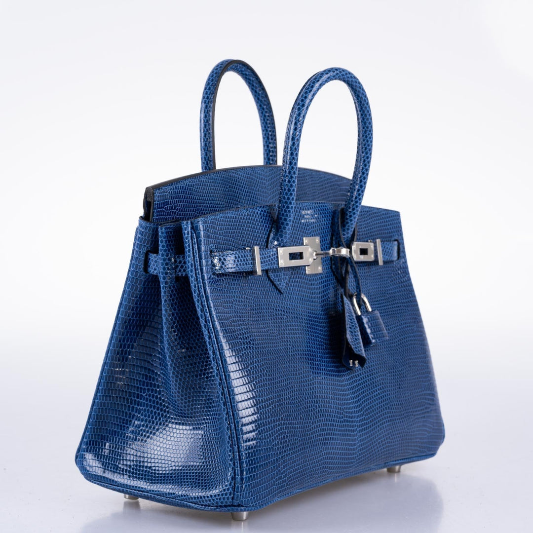 Hermes Birkin 25 Blue Sapphire Niloticus Lizard Palladium Hardware