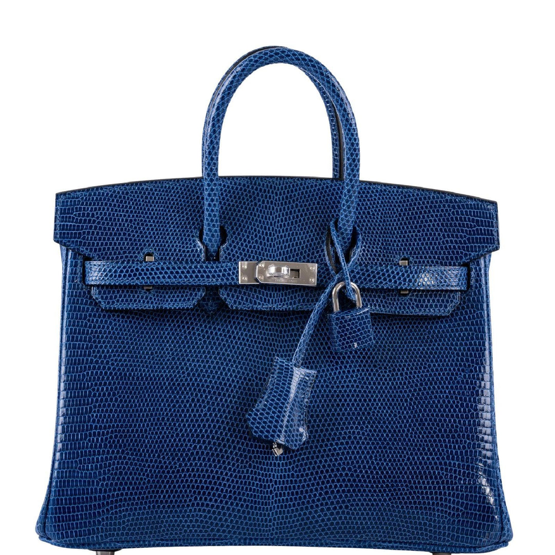 Hermes Birkin 25 Blue Sapphire Niloticus Lizard Palladium Hardware
