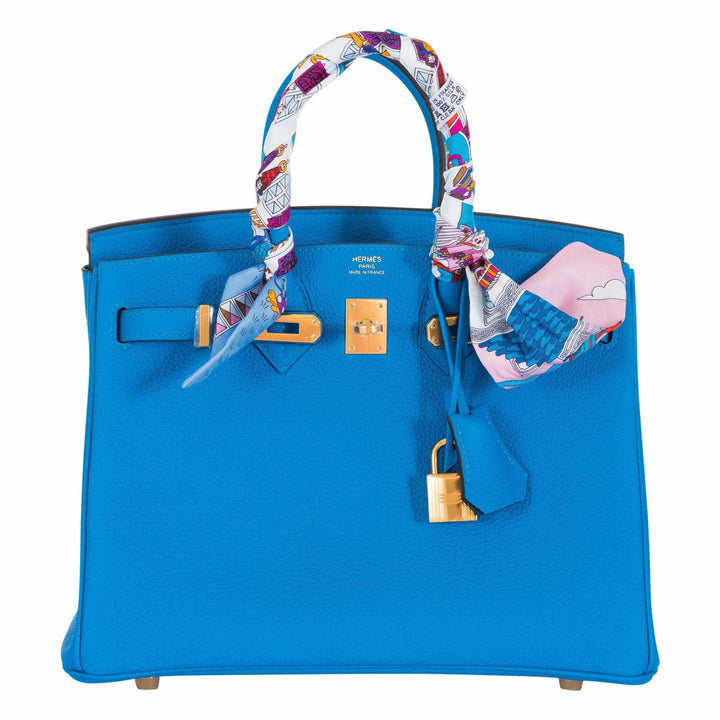 Top quality Hermes Birkin 25 Blue Zanzibar Togo Gold Hardware