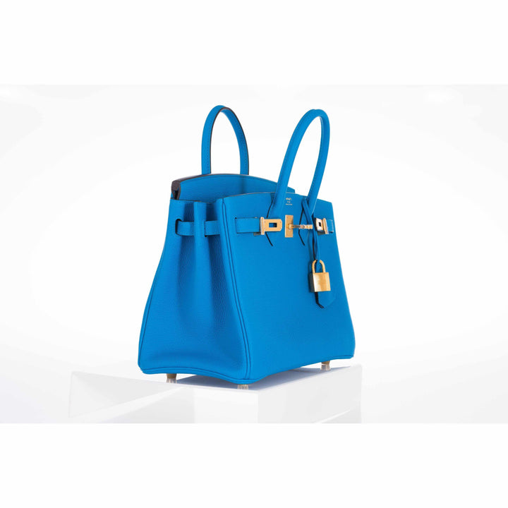 Top quality Hermes Birkin 25 Blue Zanzibar Togo Gold Hardware