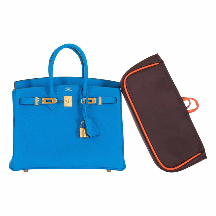Top quality Hermes Birkin 25 Blue Zanzibar Togo Gold Hardware