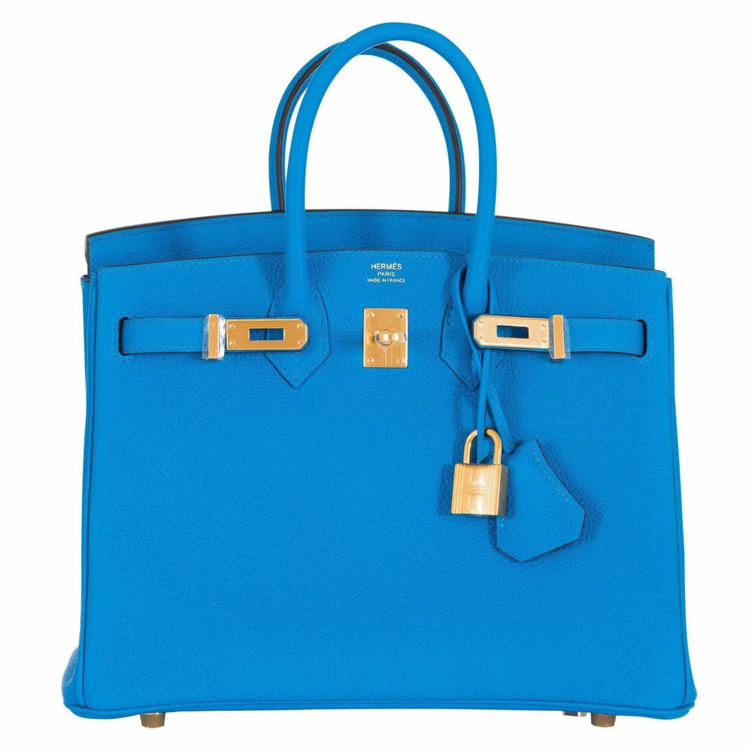Hermes Birkin 25 Blue Zanzibar Togo Gold Hardware