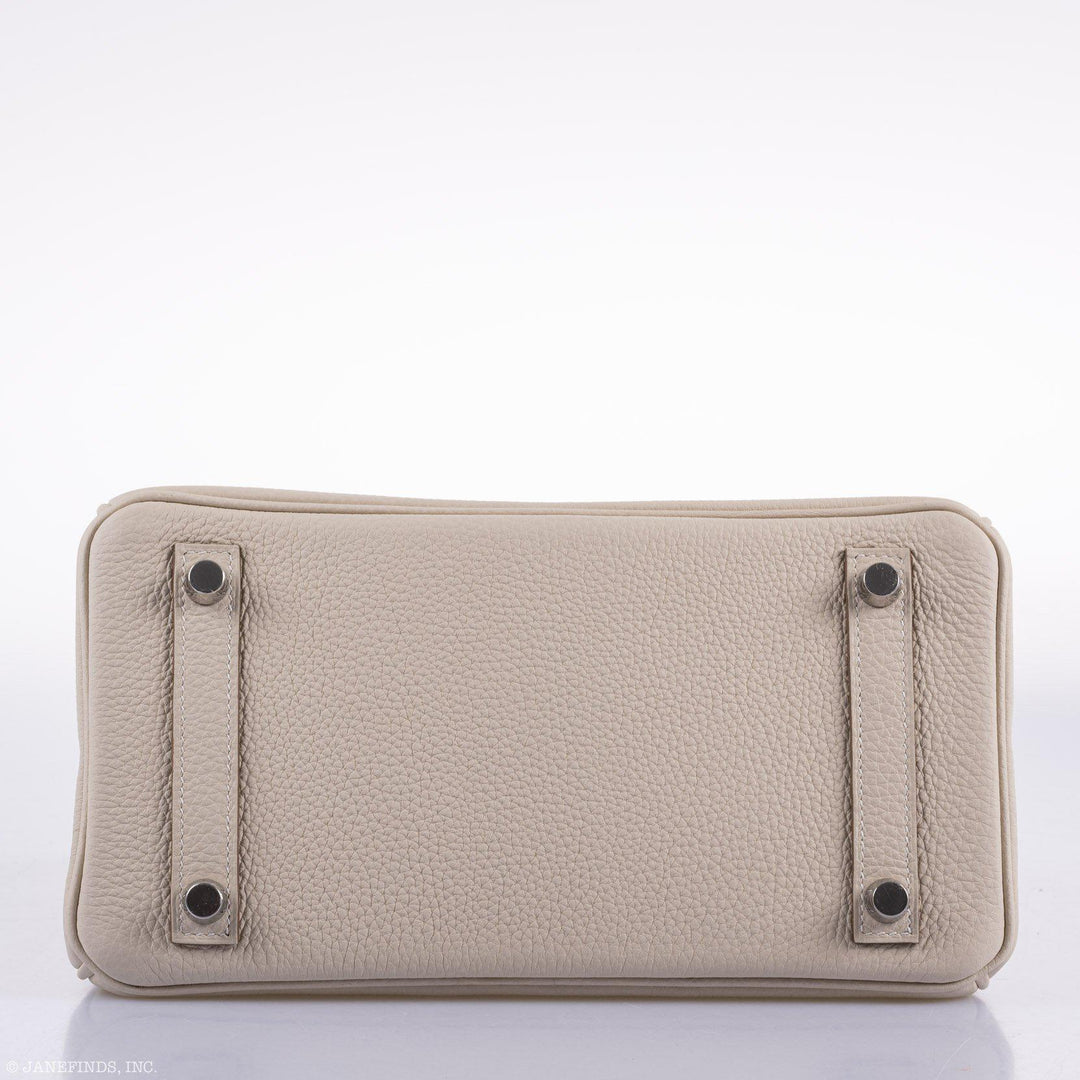 Hermès Birkin 25 Craie Togo Palladium Hardware - 2020, Y