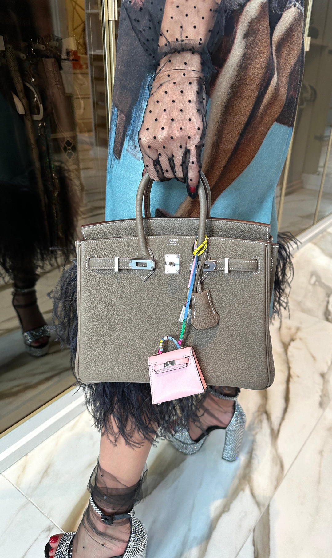 Top quality Hermes Birkin 25 Etoupe Togo Palladium Hardware